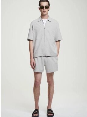 COS Light Gray 100% organic cotton seersucker TWO piece set - medium